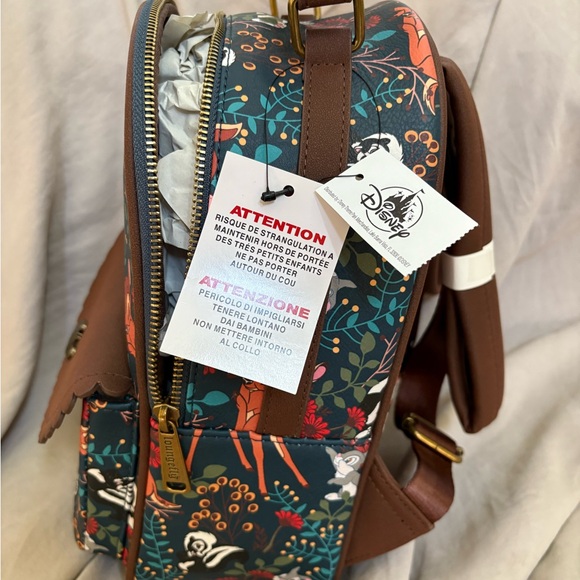 Loungefly Brown Floral Backpack Vibrant Design/Bambi - Picture 4 of 7
